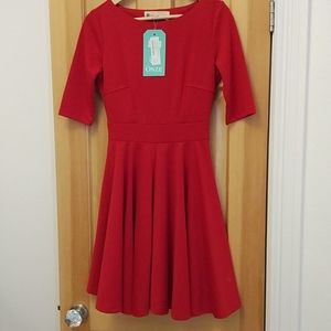 NWT Onze Shop Red Fit & Flare Dress, XS